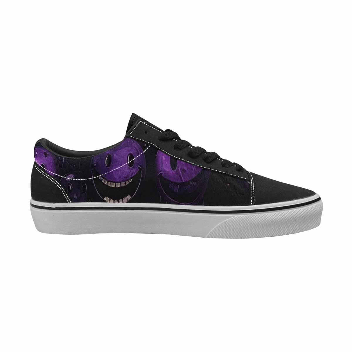 WOMEN'S Melting Moon Smiley Lace-Up Canvas Grunge Custom Shoes