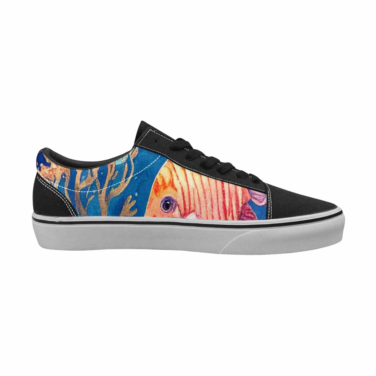 WOMEN'S Fish Scale Coral Canvas Lace-Up Aesthetic Custom Shoes