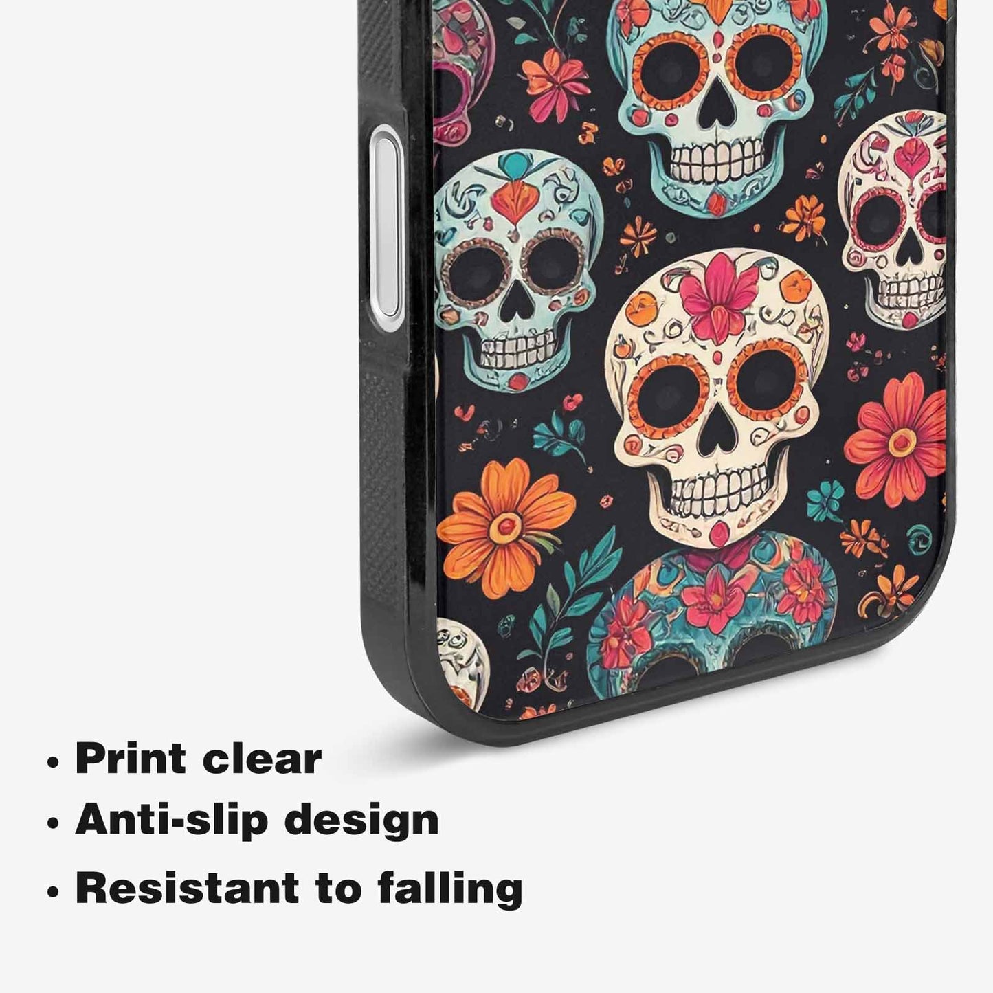 iPhone 16 Case — Dia De Los Muertos Sugar Skull, Custom Made Phone Cover