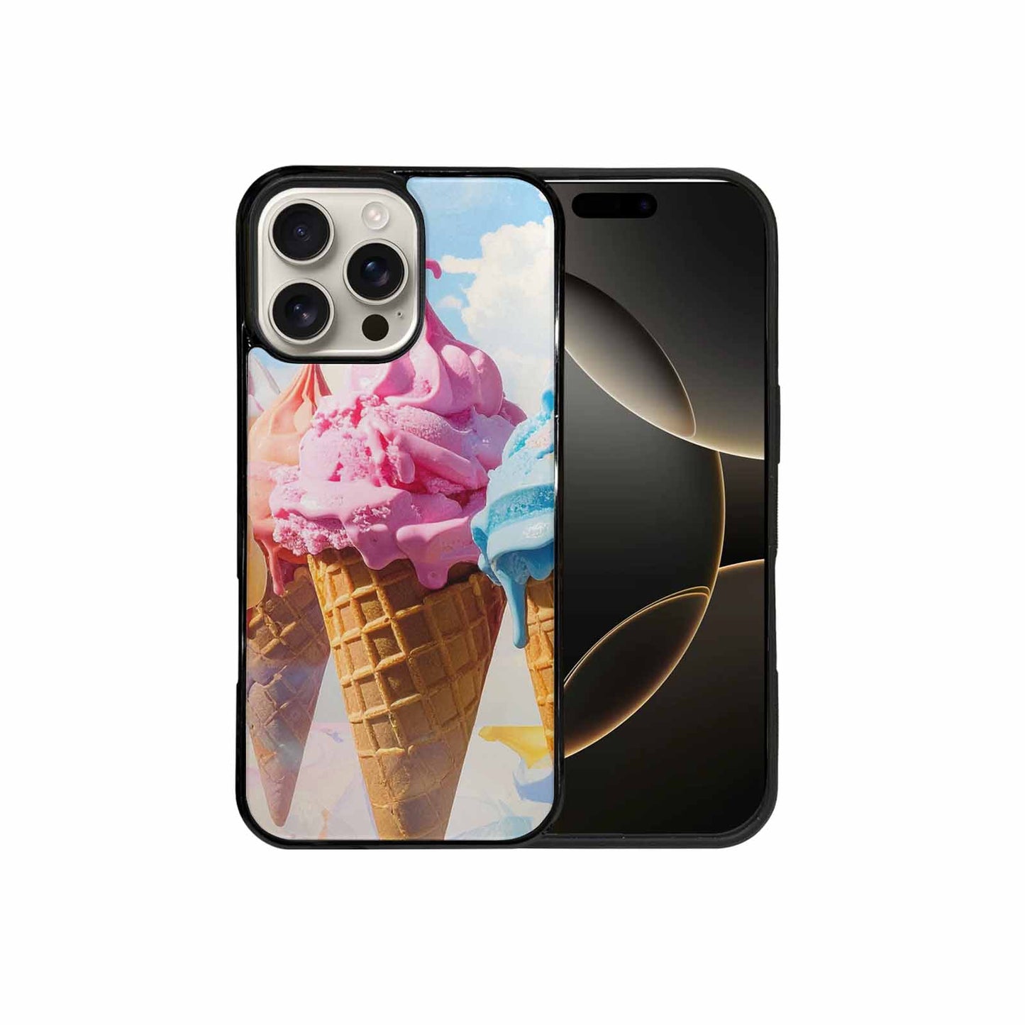 iPhone 16 Pro Max Case — Collage Of Overlapping Waffle Cone Icecream, Custom Art Phone Cover