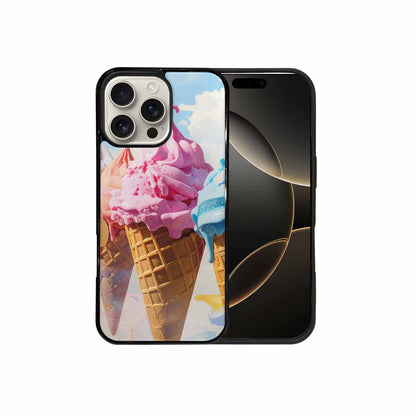 iPhone 16 Pro Max Case — Collage Of Overlapping Waffle Cone Icecream, Custom Art Phone Cover
