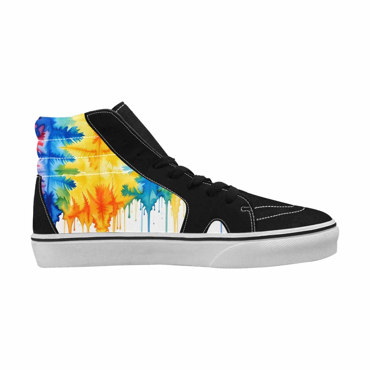 WOMEN'S Tie Dye Drip High Top Canvas Cottagecore Sneakers