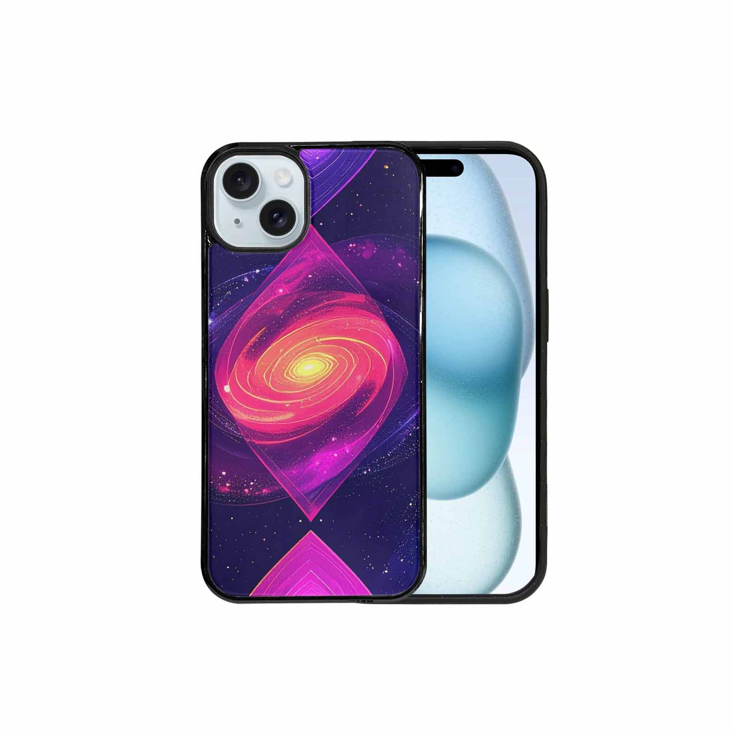 iPhone 15 Plus Case — Rose Galaxy Art Seamless Pattern Vibrant, Custom Print Case Cover