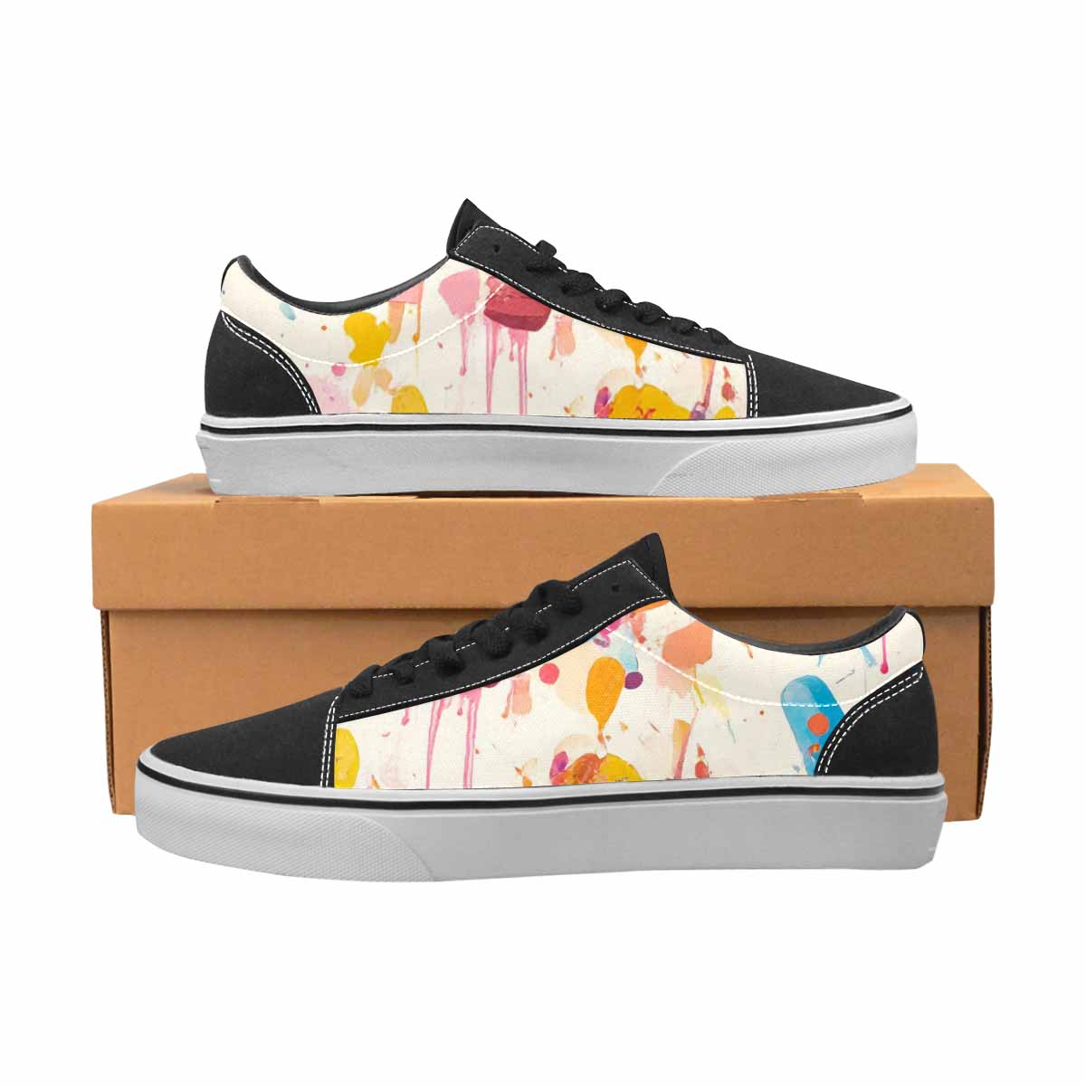WOMEN'S Ice Cream Motif Ice Lace-Up Canvas Vivid Sneakers