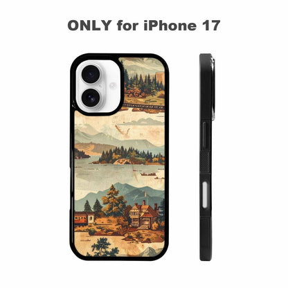 iPhone 17 Case — Vintage Travel Artwork Pattern Retro Vintage, Custom Made Phone Cover
