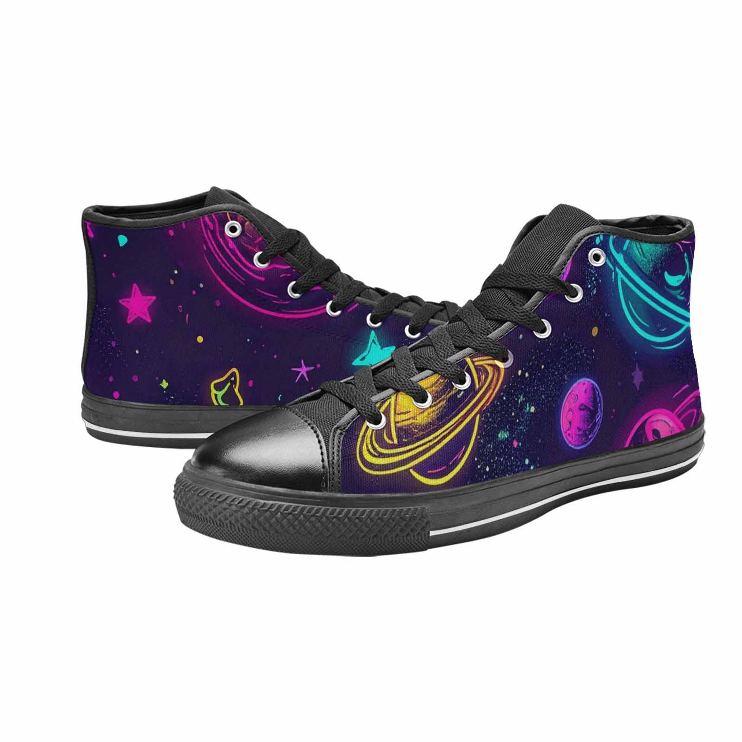 WOMEN'S Space Galaxy Astronaut High Top Canvas Grunge Sneakers