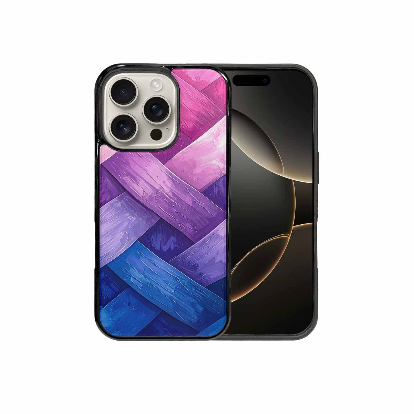 iPhone 16 Pro Case — Bisexual Flag Color Theme Small Rainbow, Original Design Phone Case