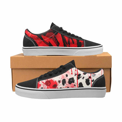 WOMEN'S Animal Print (black & Lace-Up Canvas Y2K Custom Shoes