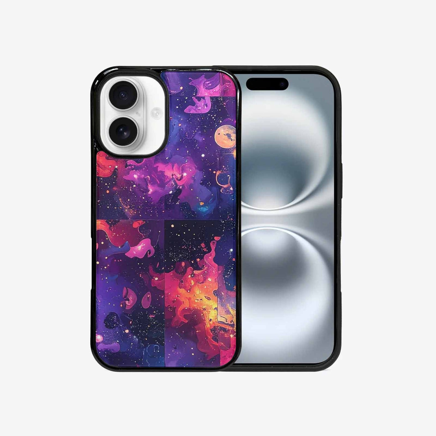 iPhone 16 Case — Cosmic Creature And Object Mashup Pattern, Original Design Phone Case