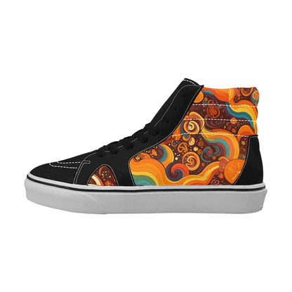 MEN'S Groovy 70S Peace High Top Canvas Dark Academia Custom Sneakers