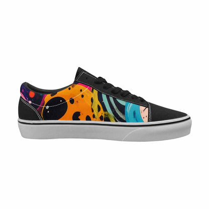 WOMEN'S Melting Aliens Lace-Up Canvas Vibrant Chaos Sneakers