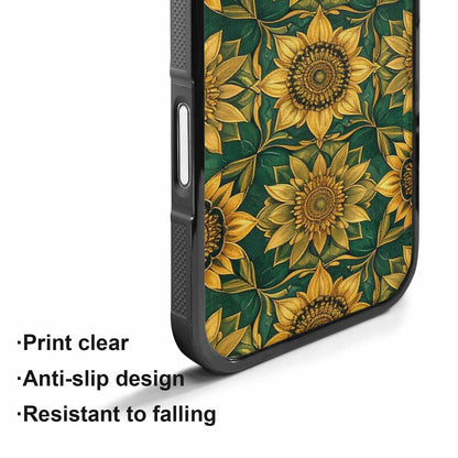 iPhone 17 Case — Sunflower Mandala Kaleidoscope Floral, Custom Printed Phone Case