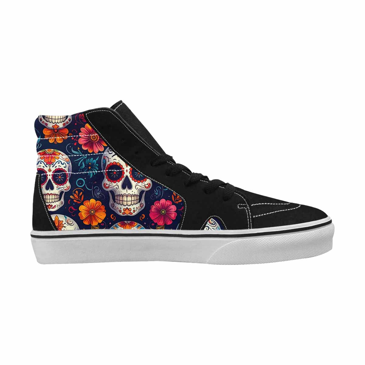 WOMEN'S Day Of Dead Sugar Skull High Top Canvas Dreamcore Custom Sneakers
