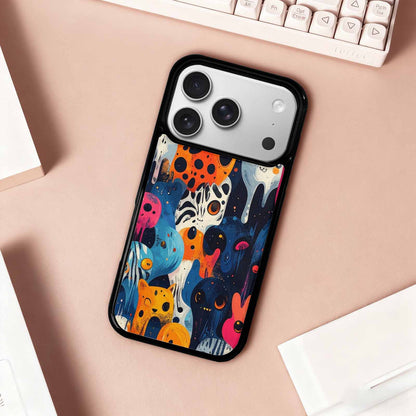 iPhone 17 Pro Case — Melting Aliens Pattern Hundreds Of Alien, Custom Printed Phone Case