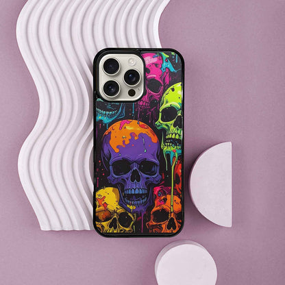 iPhone 16 Pro Max Case — Vibrant Camo 1000\'s Of Skeletons Neon, Custom Phone Case