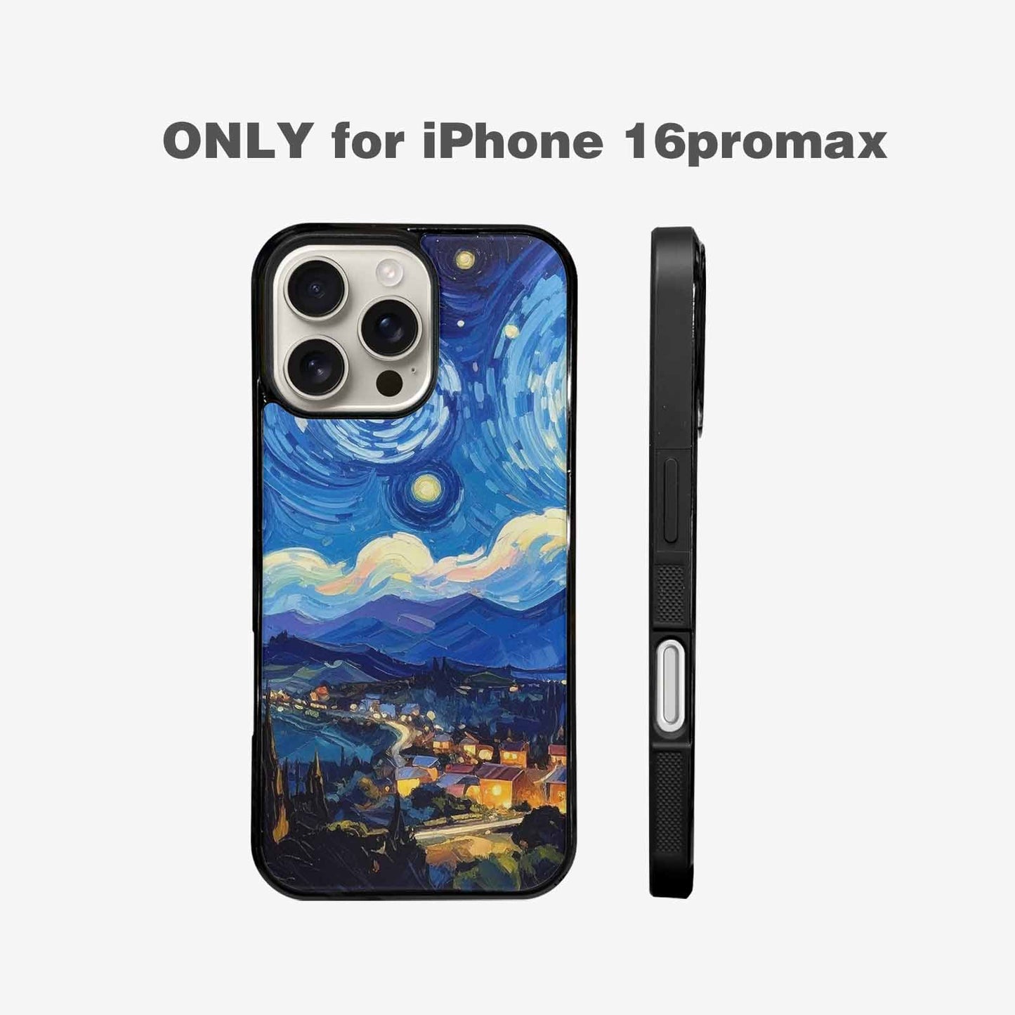 iPhone 16 Pro Max Case — Starry Night Van Gogh Paint Art, Custom Designed Case Cover