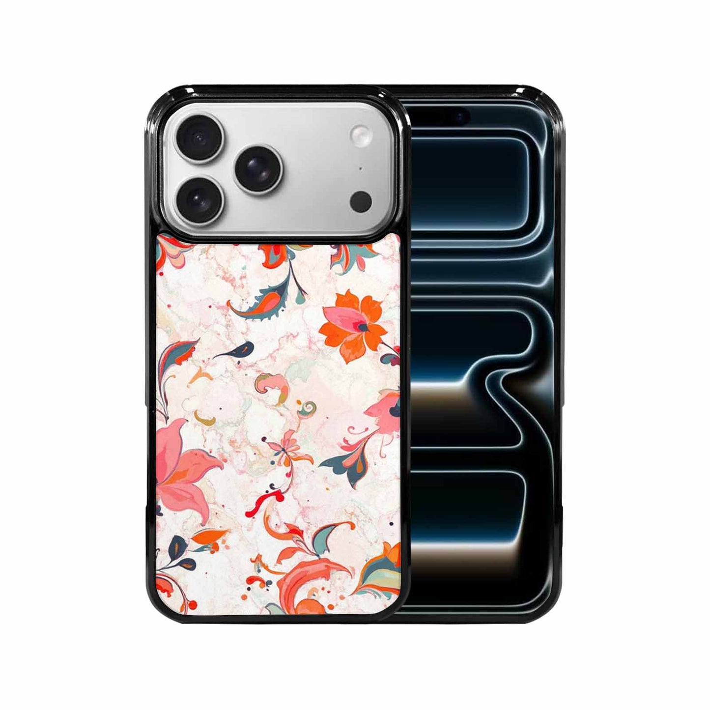 iPhone 17 Pro Max Case — Marble Floral, Custom Phone Case