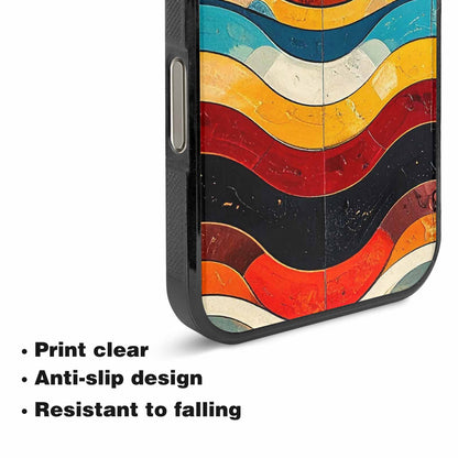 iPhone 16 Pro Max Case — Retro Wave Scallop Stripe Small Wavy, Custom Print Case Cover