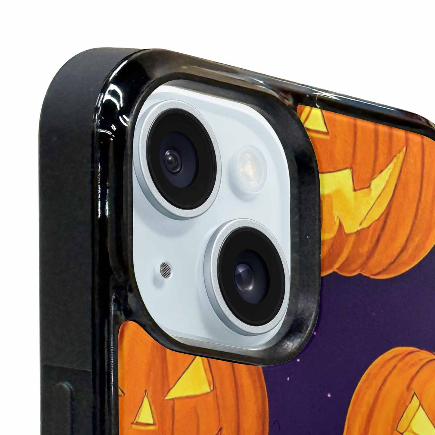 iPhone 15 Plus Case — Halloween Jackolantern Purple Sky Custom, Personalized Phone Case