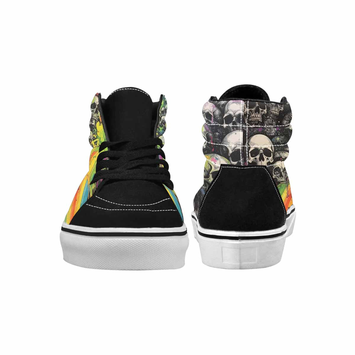 MEN'S Rainbow From Skull S High Top Canvas Wallpaper Art Custom Sneakers