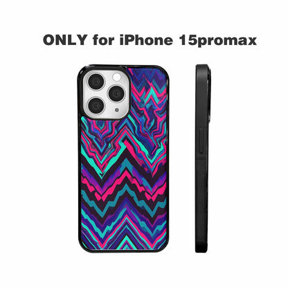 iPhone 15 Pro Max Case — Psychedelic Chevron Vortex, Custom Made Phone Cover