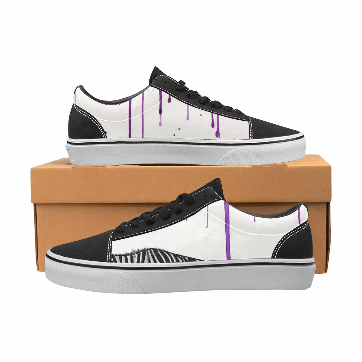 WOMEN'S Animal Print Lace-Up Canvas Vibrant Chaos Custom Sneakers