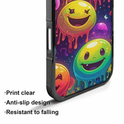 iPhone 17 Case — Melting Rainbow Smiley Faces Original Art, Custom Phone Case