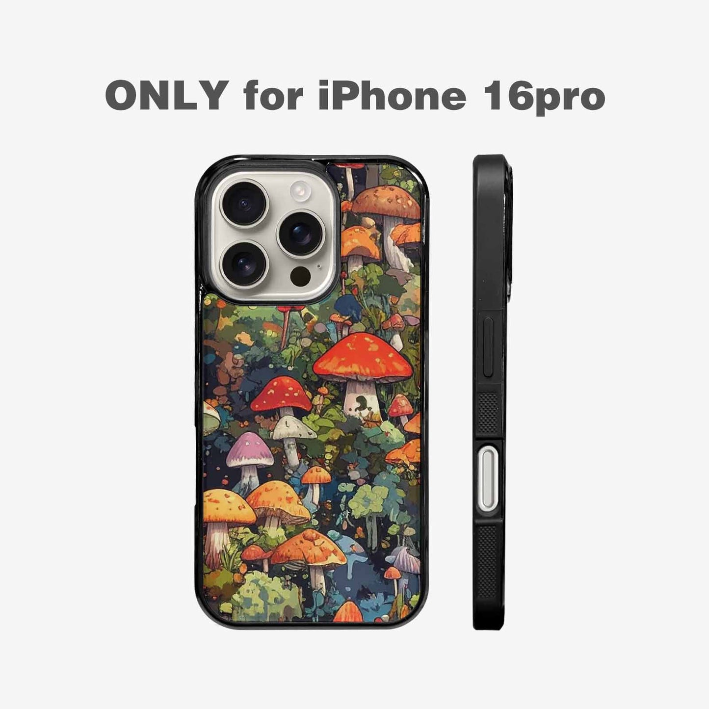 iPhone 16 Pro Case — Mushrooms Camomushrooms Patter Big, Custom Designed Case Cover