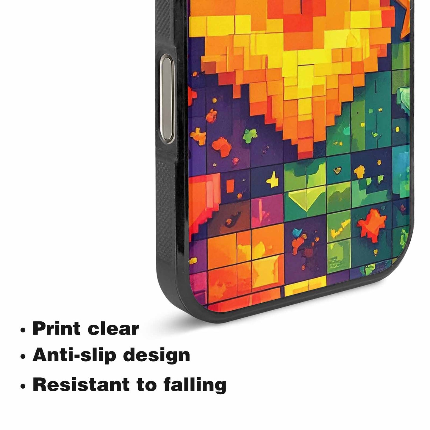 iPhone 16 Pro Max Case — Pixel Art 8 Bit Burst Pattern, Custom Phone Case
