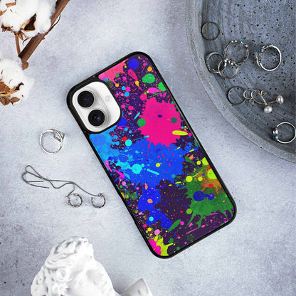 iPhone 16 Plus Case — Neon Paint Splatter Custom, Personalized Phone Case
