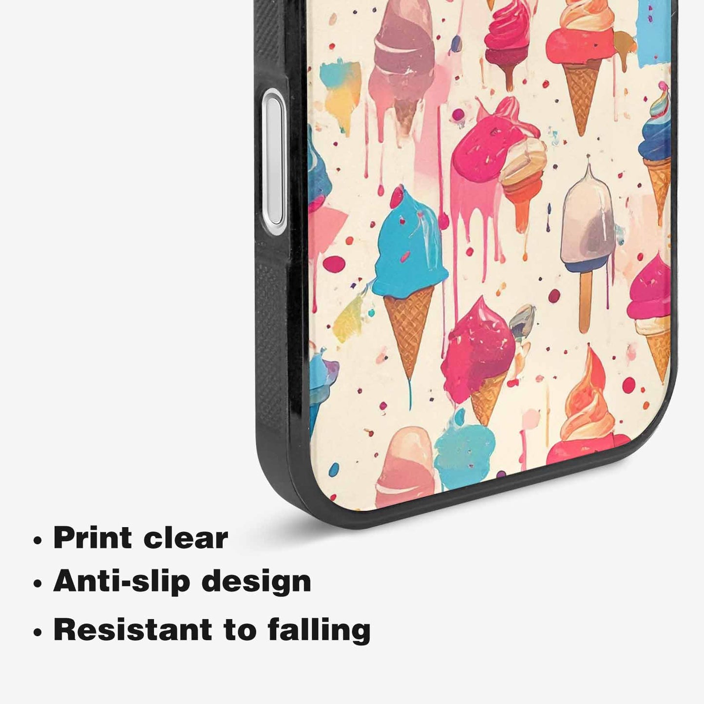 iPhone 16 Case — Ice Cream Motif Ice Cream Motifs, Custom Designed Case Cover