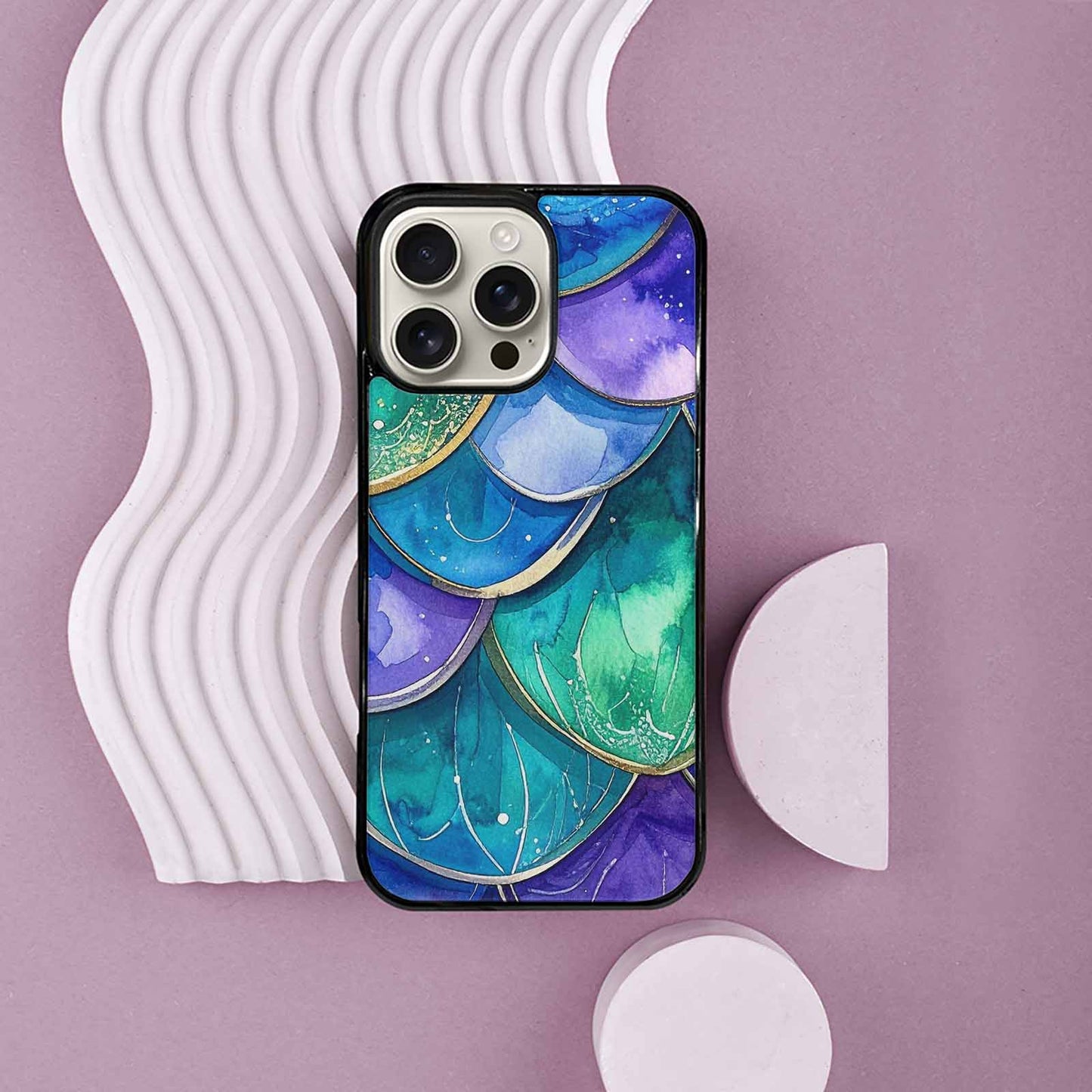iPhone 16 Pro Max Case — Mermaid Scale Art Pattern, Personalized Phone Case