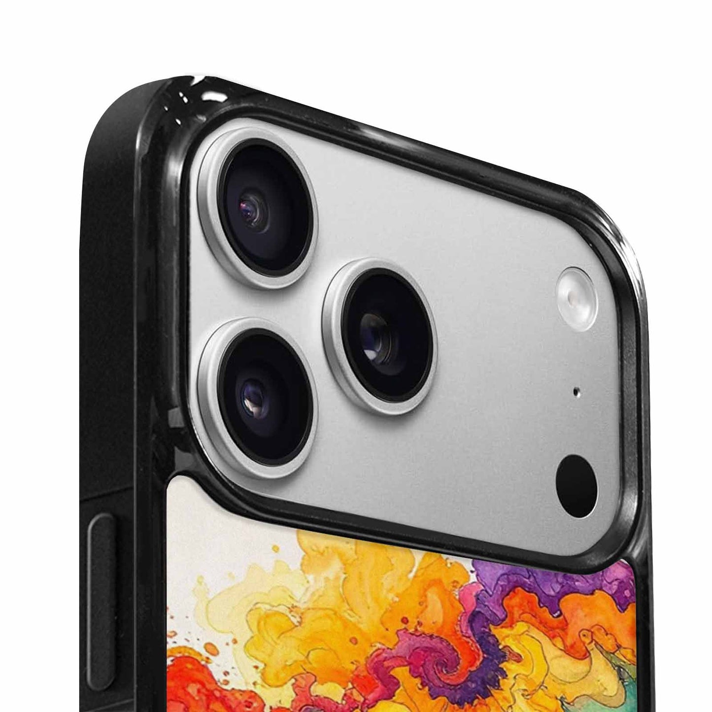 iPhone 17 Pro Case — Tie Dye Swirls Black Blue Tie, Custom Designed Case Cover