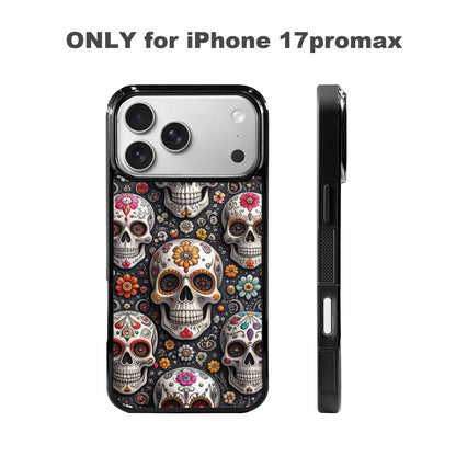 iPhone 17 Pro Max Case — Greyscale Black And White Gothic Skulls, Personalized Phone Case