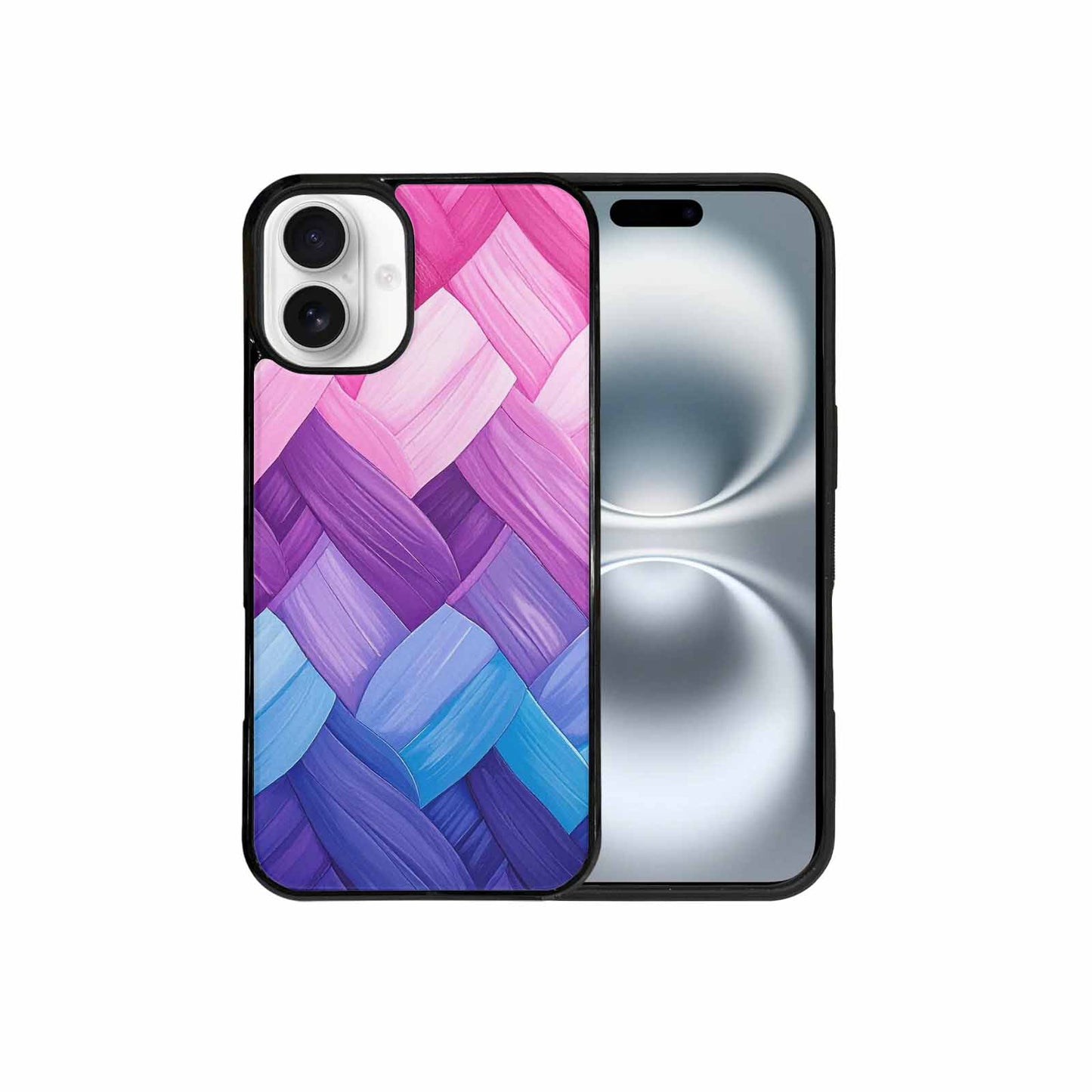 iPhone 16 Plus Case — Bisexual Flag Color Theme Small Rainbow, Custom Printed Phone Case