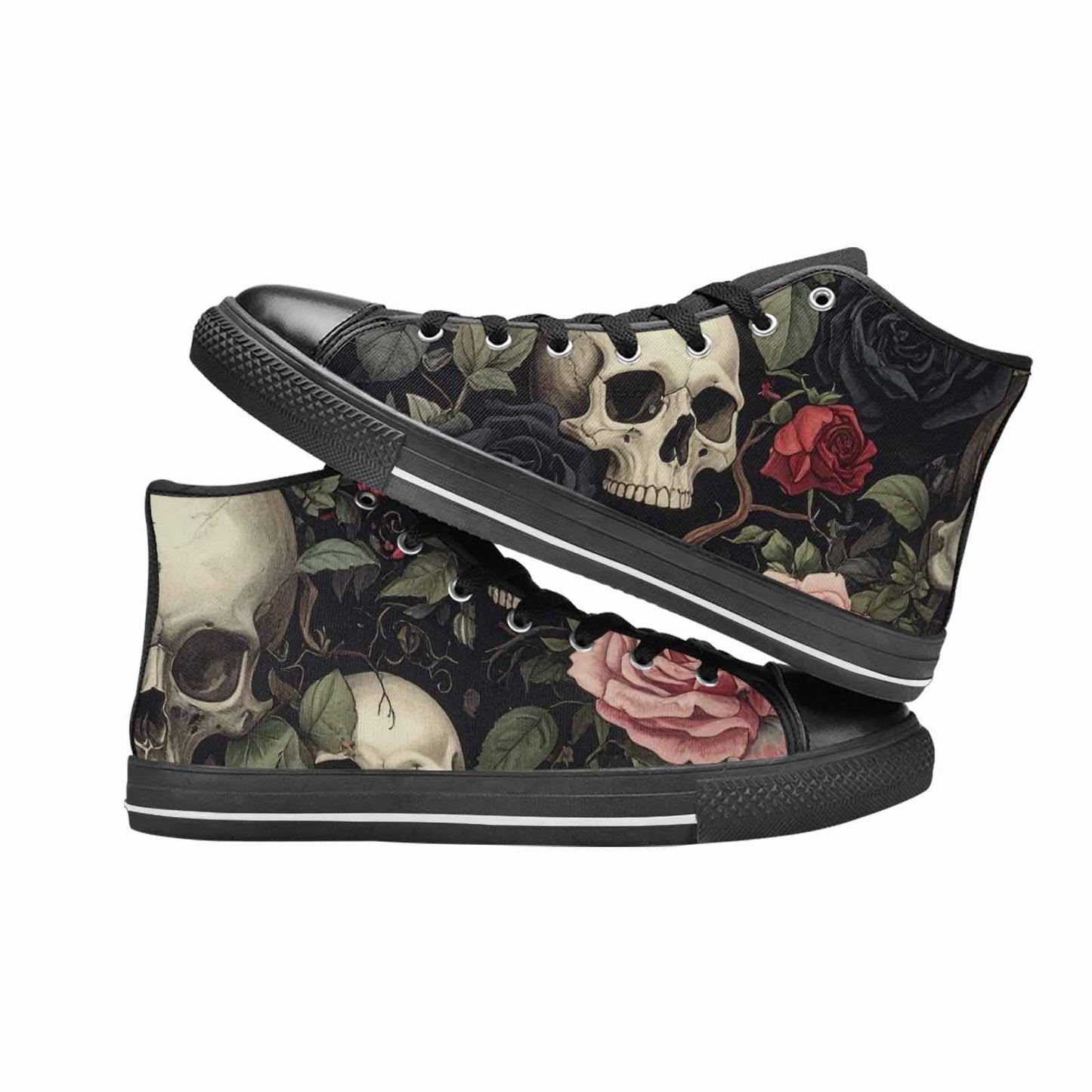 MEN'S Skulls - Roses High Top Canvas Aesthetic Sneakers