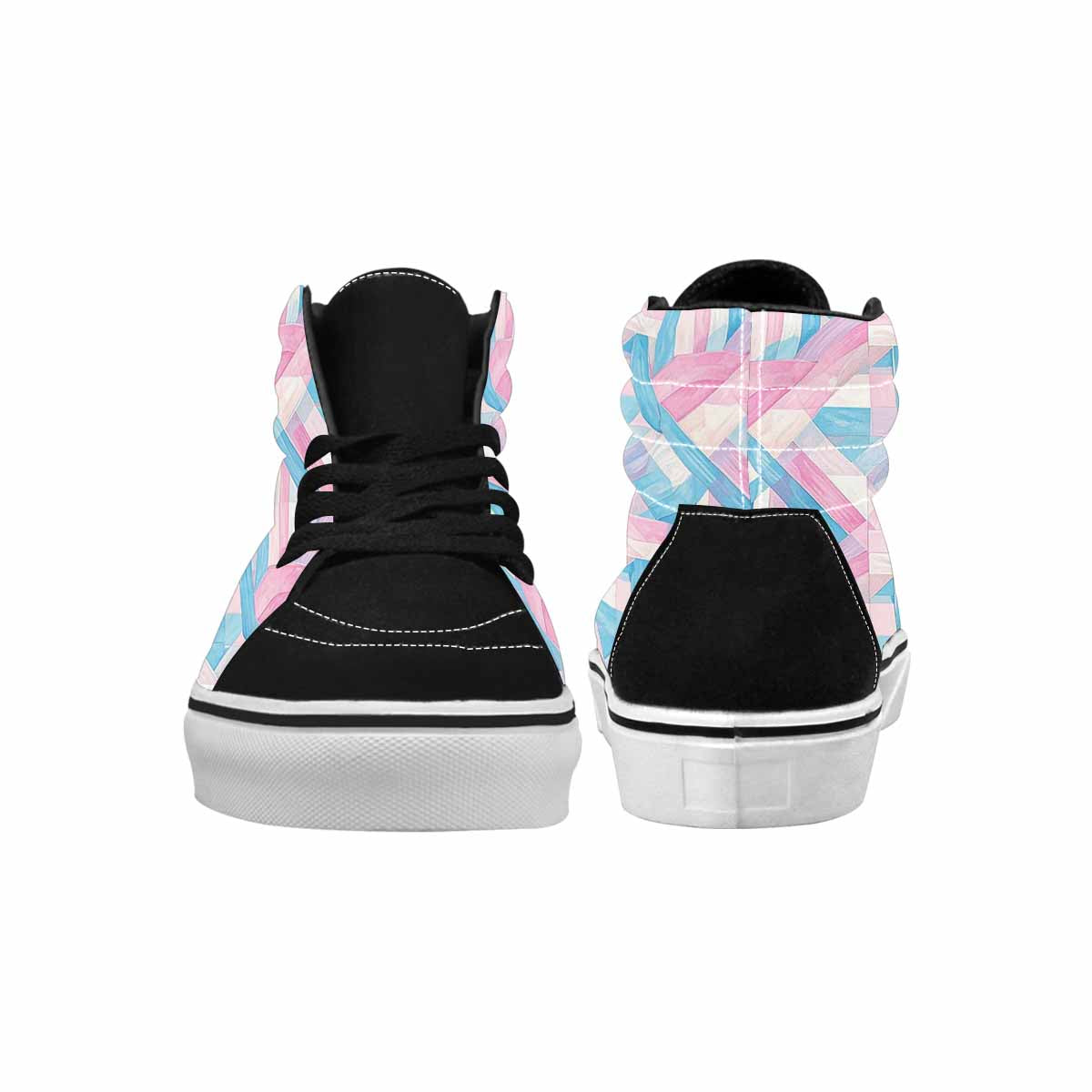 WOMEN'S Transgender Flag Color High Top Canvas Vivid Sneakers