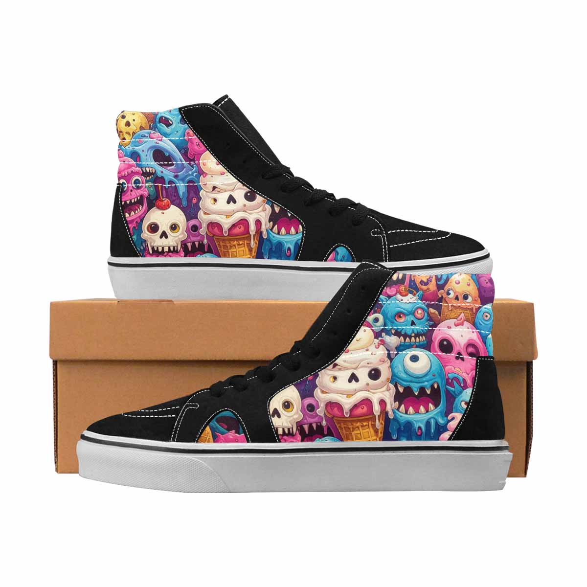 MEN'S Skulls High Top Canvas Artist-designed Aesthetic Custom Print Sneakers