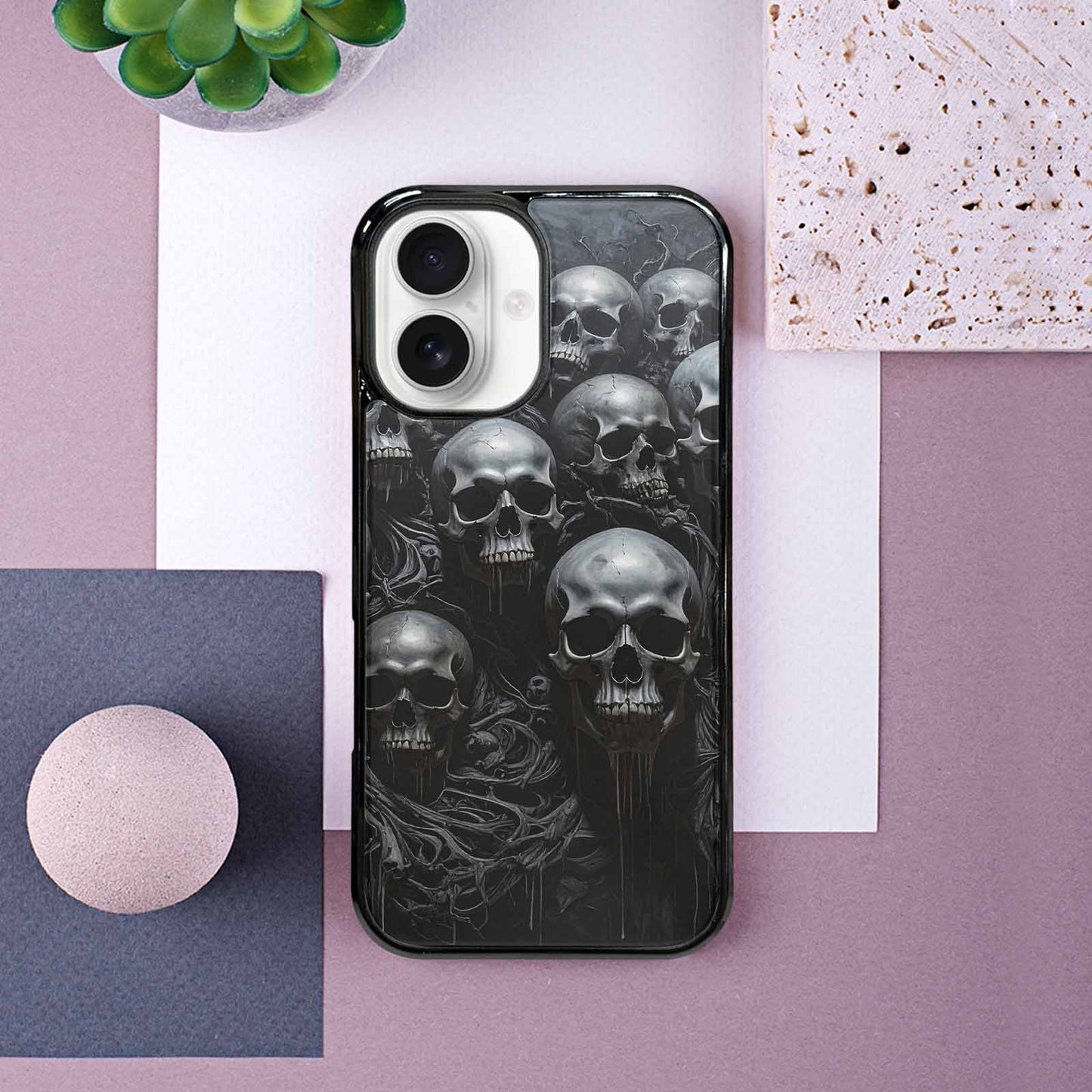 iPhone 16 Case — Grey Dark Black And Grey Tones, Custom Print Case Cover