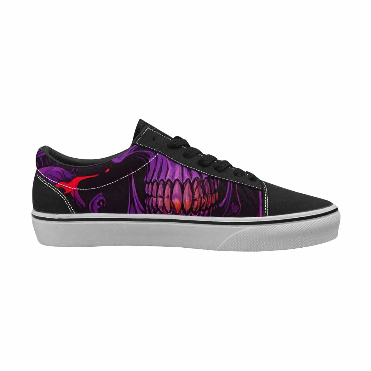 WOMEN'S Red + Purple Skeletons Lace-Up Canvas Aesthetic Shoes