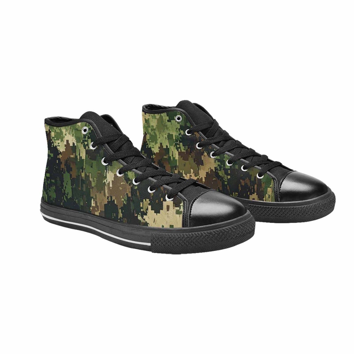 WOMEN'S Military Camouflage Blotch High Top Canvas Wallpaper Art Shoes