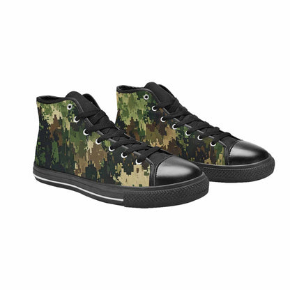 WOMEN'S Military Camouflage Blotch High Top Canvas Wallpaper Art Shoes
