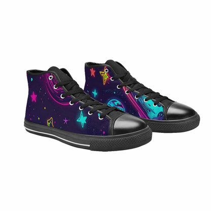 WOMEN'S Space Galaxy Astronaut High Top Canvas Grunge Sneakers