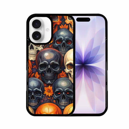 iPhone 17 Case — Skulls Halloween Orange Black Gothic Skulls, Custom Phone Case