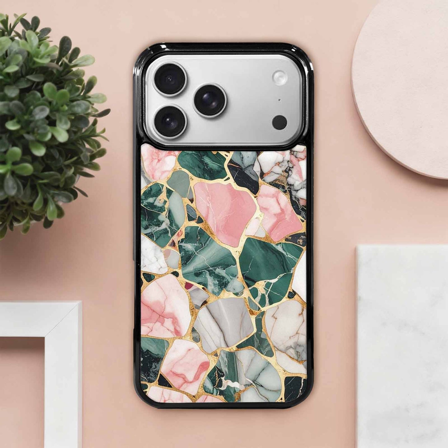 iPhone 17 Pro Max Case — Small Marble Stone Texture Original Art, Personalized Phone Case