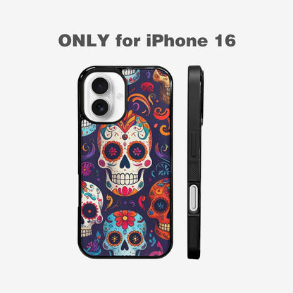iPhone 16 Case — Day Dead Sugar Skull Art 100s, Custom Phone Case