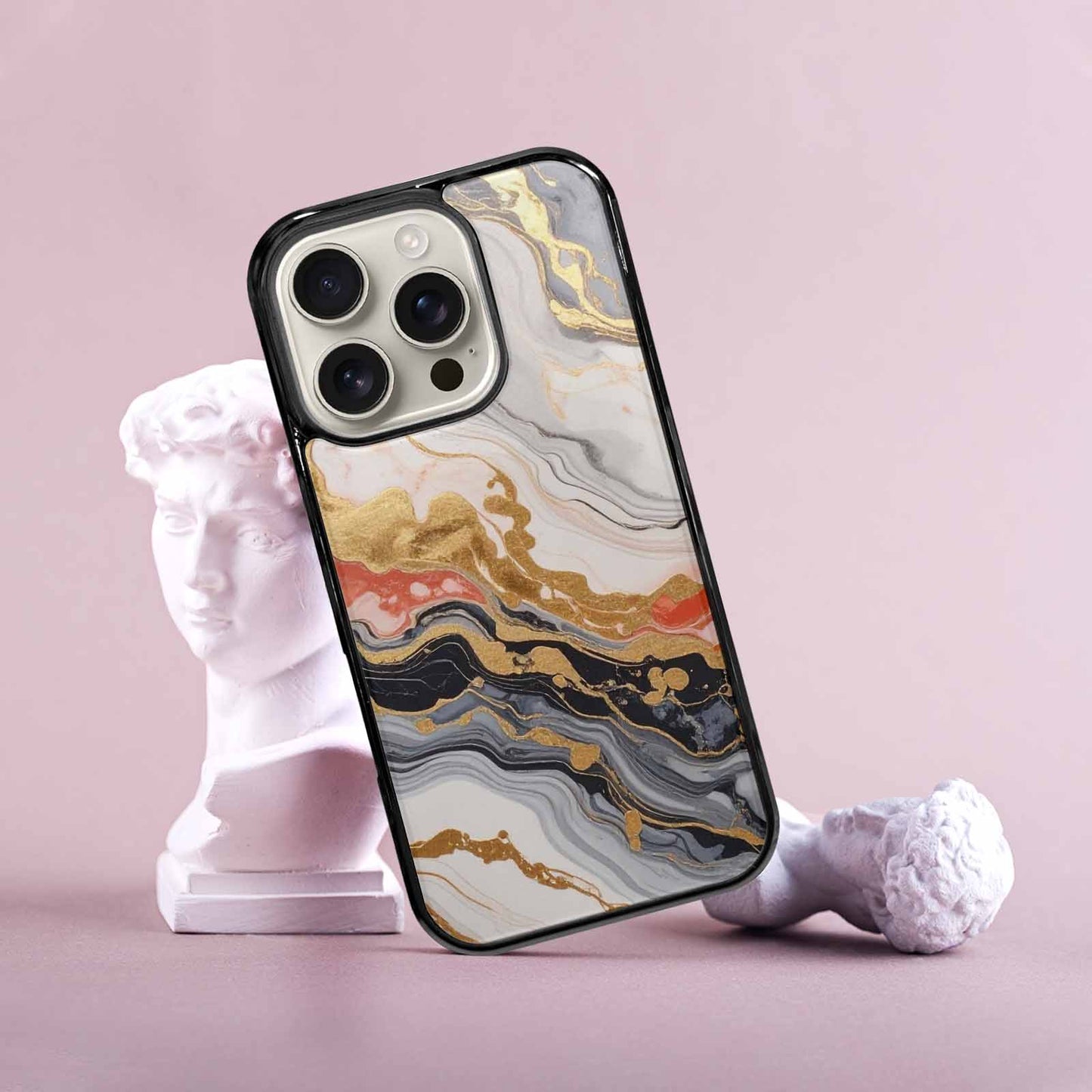 iPhone 16 Pro Case — Marble Vein Marble Veins Pattern Hundreds, Custom Made Phone Cover