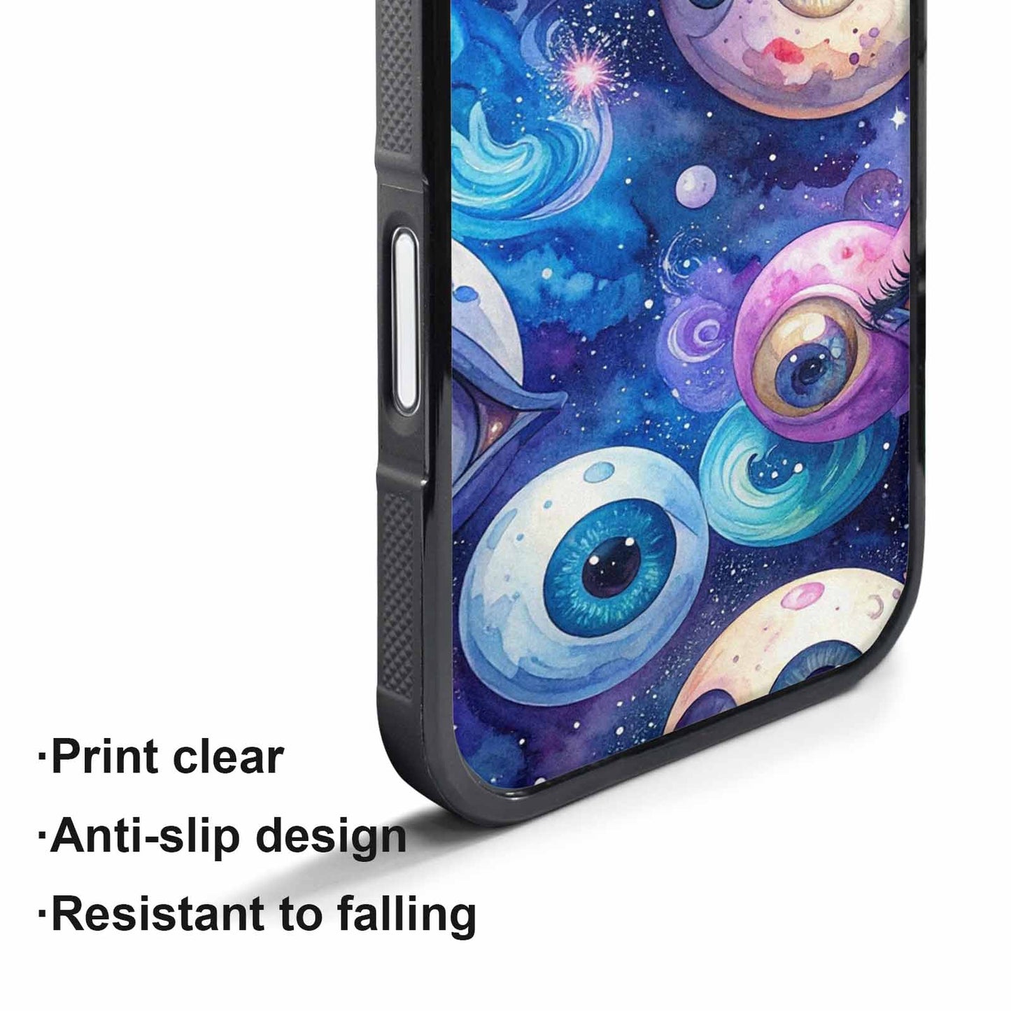 iPhone 17 Pro Max Case — Cartoon Eyeballs Galaxy Space, Custom Art Phone Cover