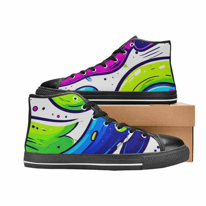 MEN'S Acid Wash Cartoon High Top Canvas Surreal Shoes