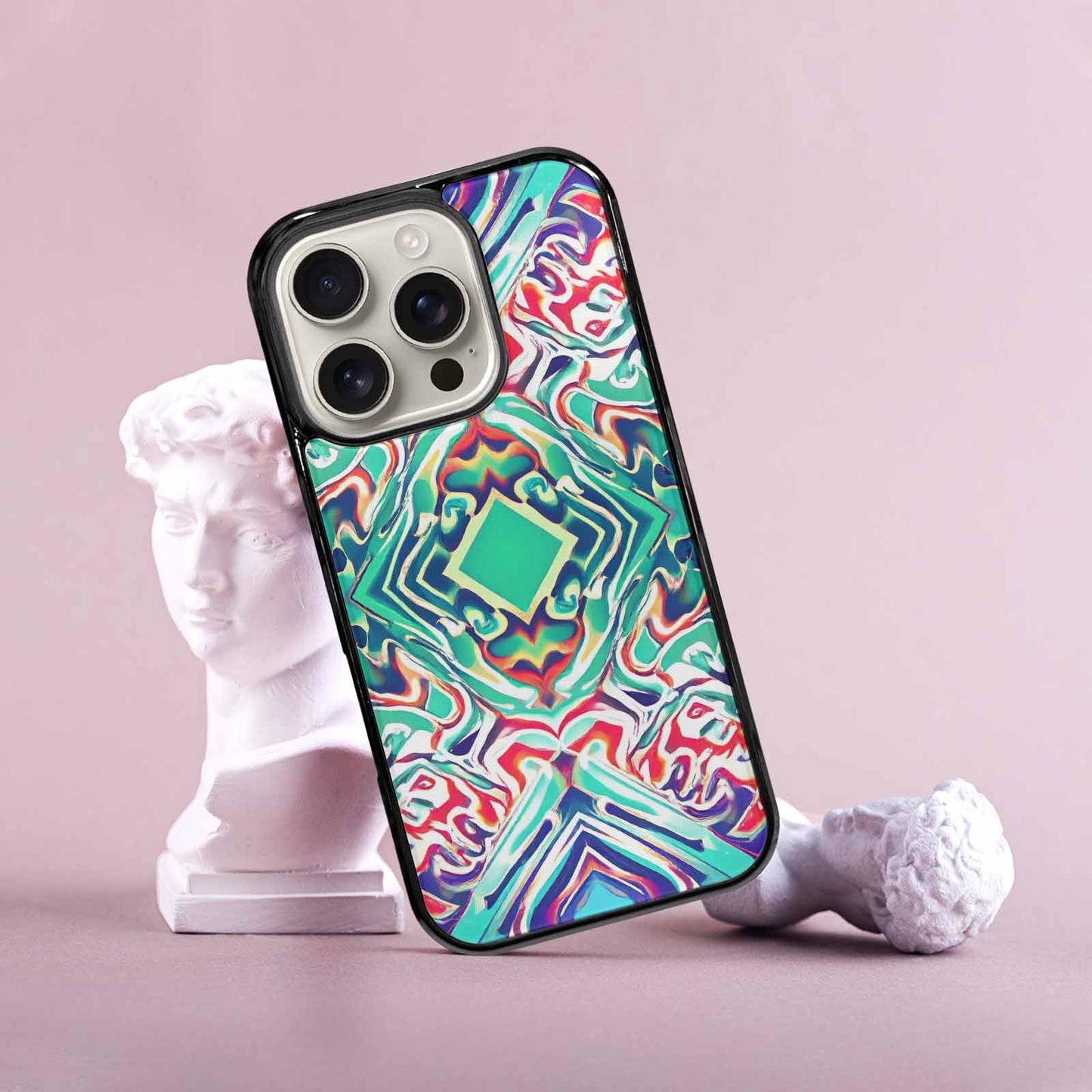 iPhone 16 Pro Case — Holographic Tribal Blaze, Custom Art Phone Cover